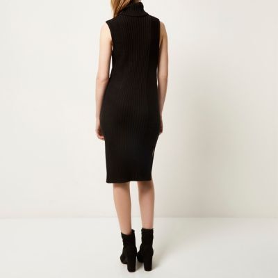 Black cable knit tabard dress